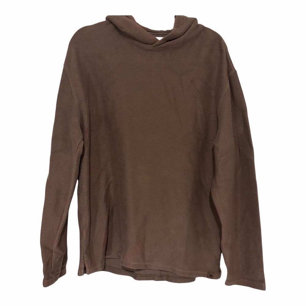 The Normal Brand Hooded Sweater Mens Large Light Brown Cotton Textured Hoodie